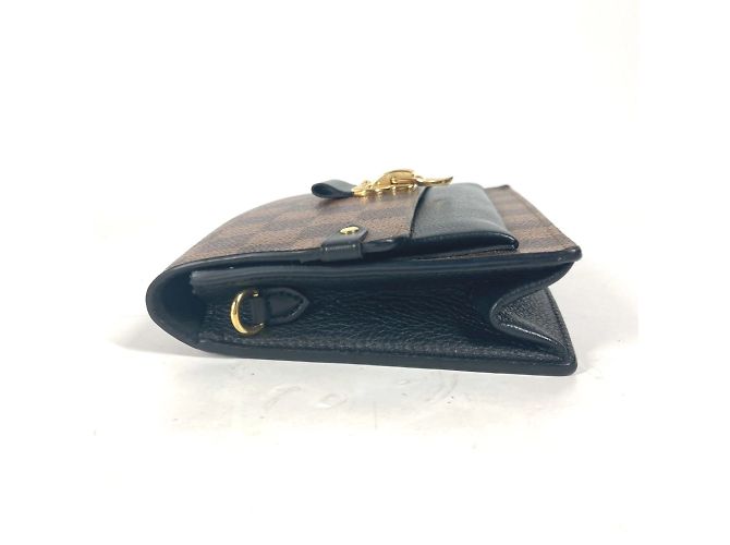 Louis Vuitton Damier Portefeuille Vavin Chain Wallet Shoulder Bag Brown Black - view 15