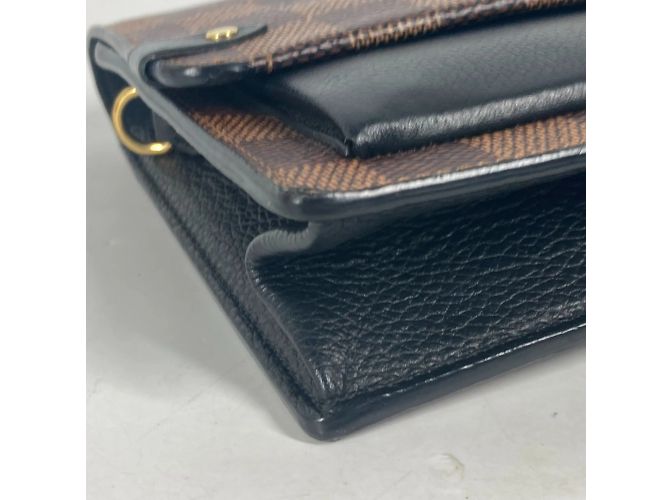 Louis Vuitton Damier Portefeuille Vavin Chain Wallet Shoulder Bag Brown Black - view 3