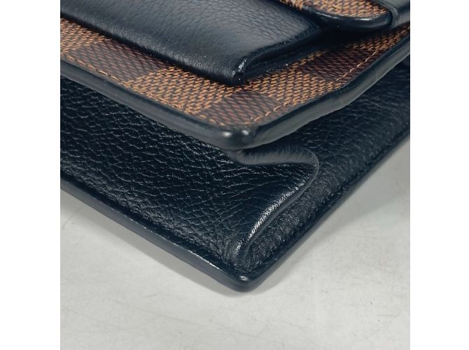 Louis Vuitton Damier Portefeuille Vavin Chain Wallet Shoulder Bag Brown Black - view 4