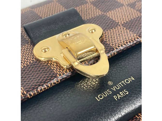 Louis Vuitton Damier Portefeuille Vavin Chain Wallet Shoulder Bag Brown Black - view 5