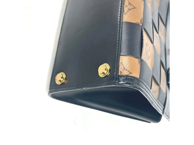 Borsa City Steamer PM Monogramma Reverse Louis Vuitton Marrone Nero - vista 11
