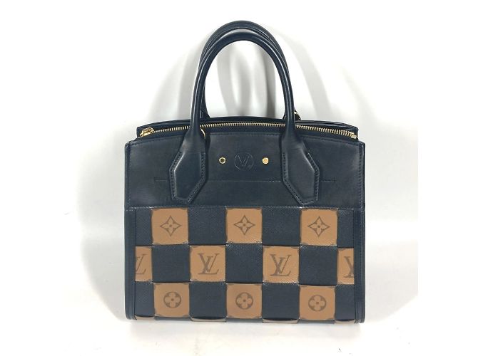 Borsa City Steamer PM Monogramma Reverse Louis Vuitton Marrone Nero - vista 4