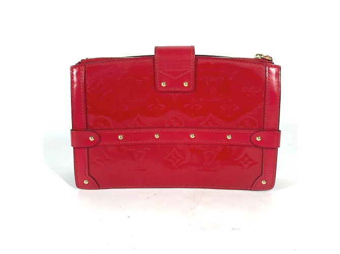 Borsa Clutch Petite Malle in Monogram Vernis Louis Vuitton Rosso Fuschia - vista 2