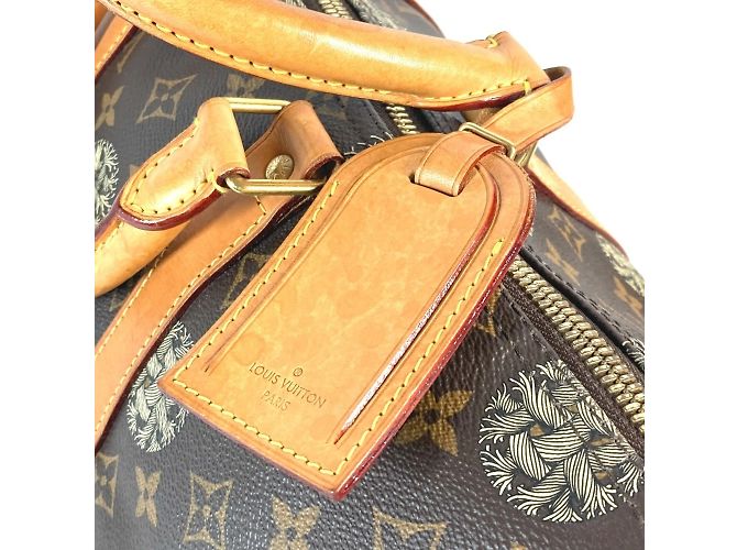 Borsa Keepall Bandoulière 45 della collaborazione Louis Vuitton Monogram Christopher Nemeth Marrone - vista 12