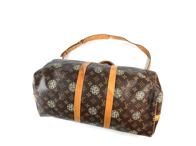 Borsa Keepall Bandoulière 45 della collaborazione Louis Vuitton Monogram Christopher Nemeth Marrone - vista 9