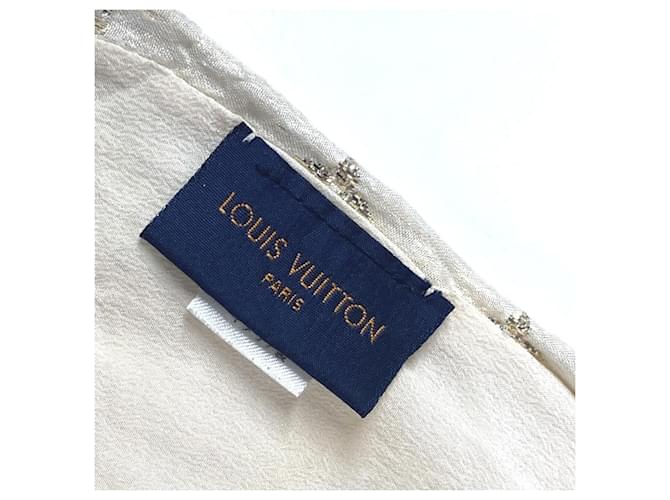 Sciarpa Louis Vuitton Monogram Lame Etoile D'oro Crudo - vista 14