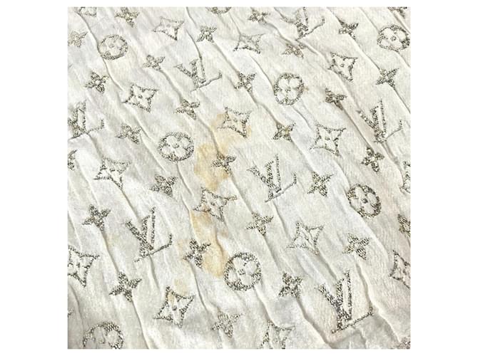 Sciarpa Louis Vuitton Monogram Lame Etoile D'oro Crudo - vista 4