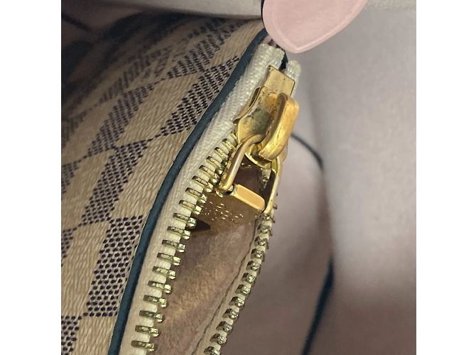 Borsa a Spalla Bucket NeoNoe Damier Azur di Louis Vuitton Rosa Bianco - vista 10