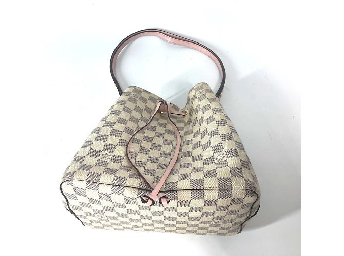 Borsa a Spalla Bucket NeoNoe Damier Azur di Louis Vuitton Rosa Bianco - vista 7
