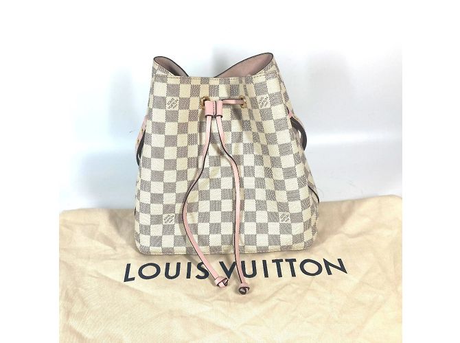 Borsa a Spalla Bucket NeoNoe Damier Azur di Louis Vuitton Rosa Bianco - vista 8