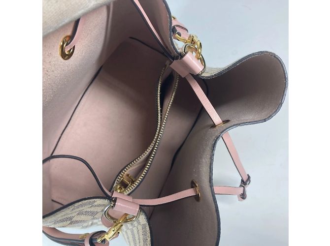 Borsa a Spalla Bucket NeoNoe Damier Azur di Louis Vuitton Rosa Bianco - vista 9