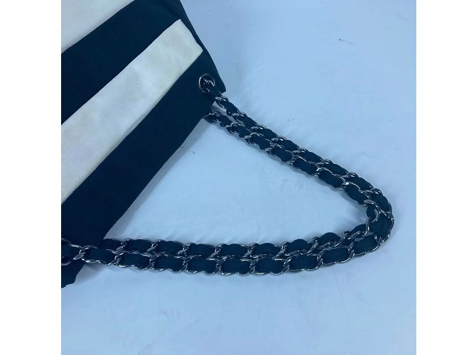 Borsa a Spalla Chanel 2.55 Nero Bianco - vista 11