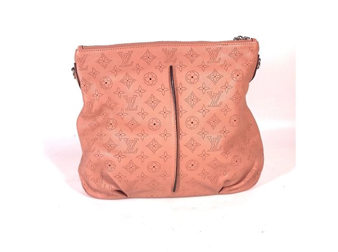 Borsa tote Louis Vuitton Monogram Mahina Selene PM Marrone Rosa - vista 3