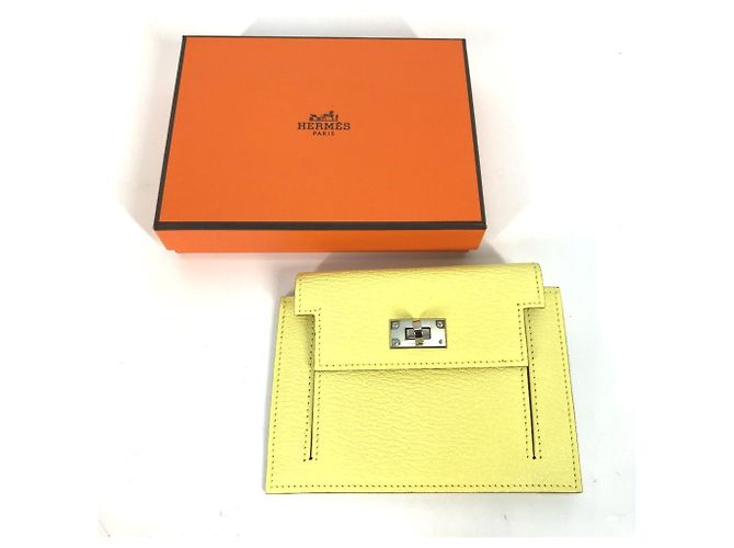 Hermès Monedero de cuero de cabra amarillo Hermes - vista 2