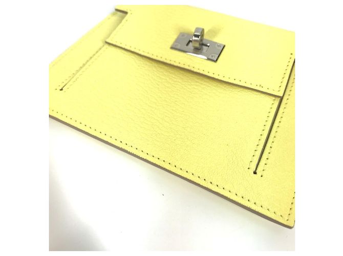 Hermès Monedero de cuero de cabra amarillo Hermes - vista 4