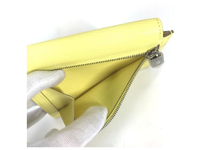 Hermès Monedero de cuero de cabra amarillo Hermes - vista 6