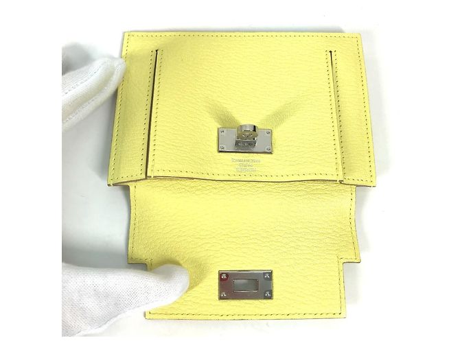 Hermès Monedero de cuero de cabra amarillo Hermes - vista 7