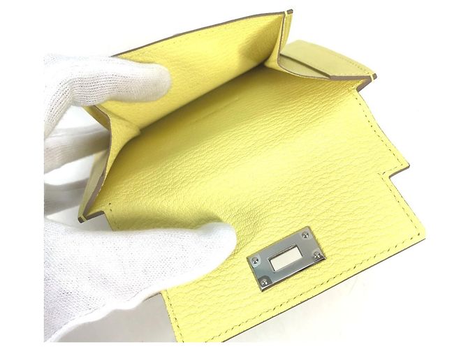 Hermès Monedero de cuero de cabra amarillo Hermes - vista 8