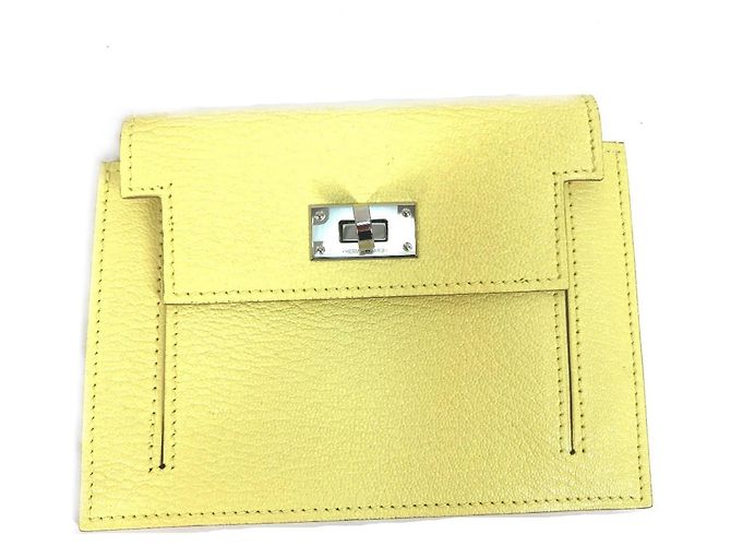 Hermès Monedero de cuero de cabra amarillo Hermes - vista 9