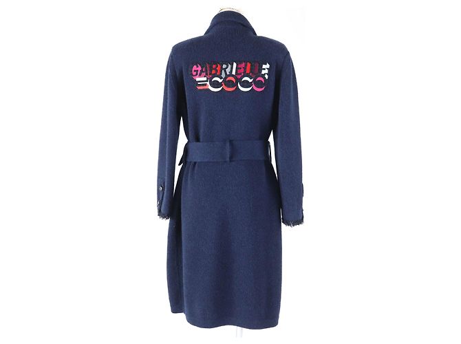 Cappotto in maglia di cashmere GABRIELLE COCO di Chanel blu navy - vista 3