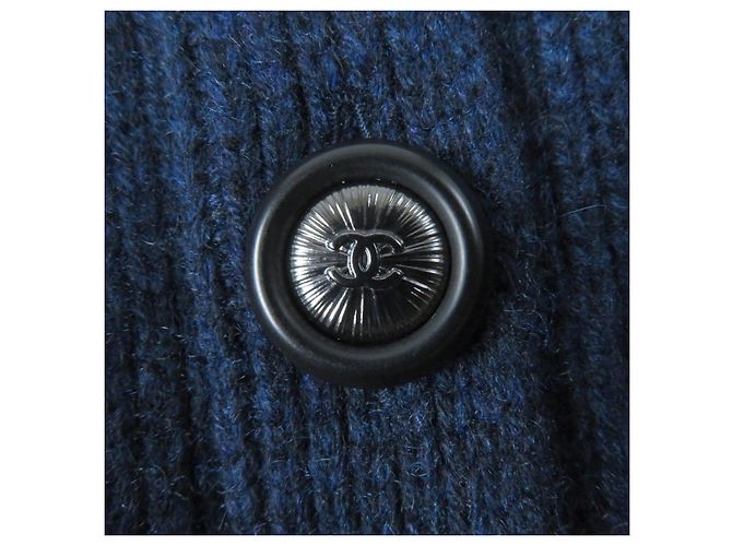 Cappotto in maglia di cashmere GABRIELLE COCO di Chanel blu navy - vista 7
