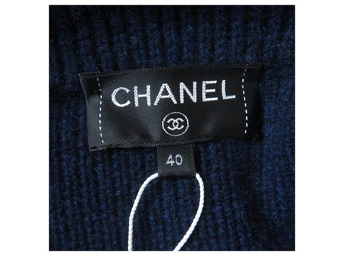 Cappotto in maglia di cashmere GABRIELLE COCO di Chanel blu navy - vista 9