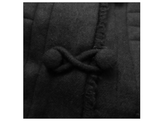 Cappotto in lana e seta con logo Chanel nero 36 - vista 8