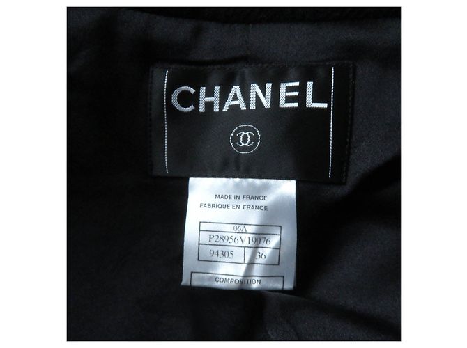 Cappotto in lana e seta con logo Chanel nero 36 - vista 9