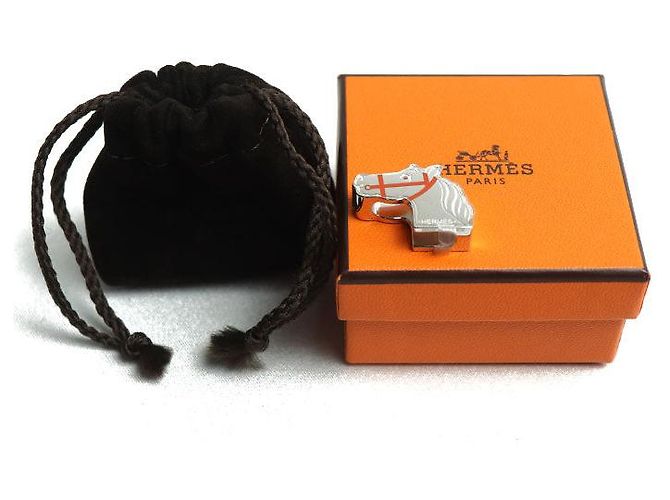 Hermès Hermes Metallschalring Pferde-Rahmen - Ansicht 4