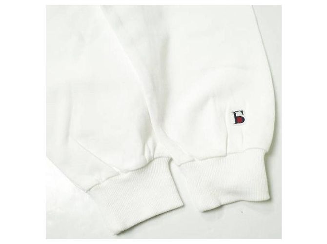 Autre Marque Danke Schon Logo Bestickter V-Gusset Rundhals Sweatshirt L Weiß - Ansicht 5