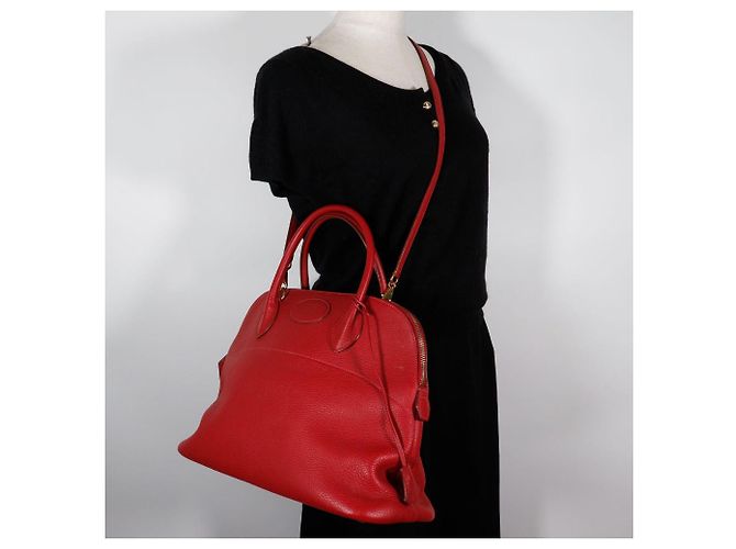 Hermès Hermes Bolide 35 Handtasche Rot/Gold - Ansicht 17