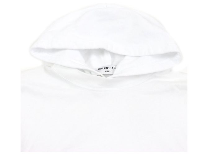 Balenciaga Baumwoll-Pullover mit grafischem Logo in Übergröße XS Weiß - Ansicht 2