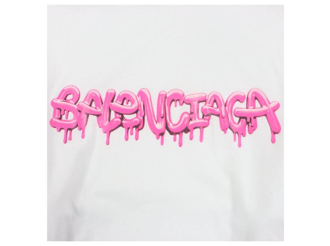 Balenciaga Baumwoll-Pullover mit grafischem Logo in Übergröße XS Weiß - Ansicht 4