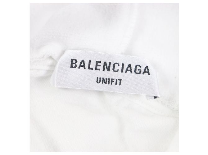 Balenciaga Baumwoll-Pullover mit grafischem Logo in Übergröße XS Weiß - Ansicht 6