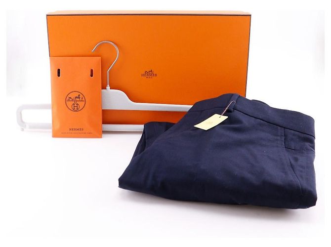 Hermès Pantalones de algodón Hermes H835210H40142 Azul marino - vista 7