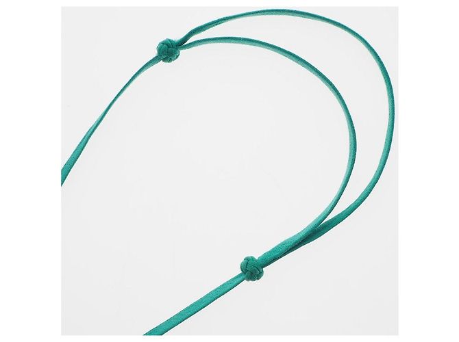 Hermès Colar de seda laqueada Hermes 052880FL Verde - vista 7