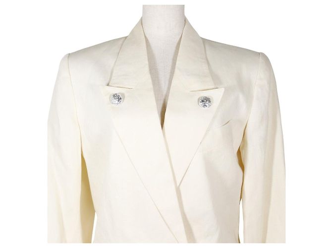 Hermès Conjunto de falda de lino Hermes blanco - vista 2