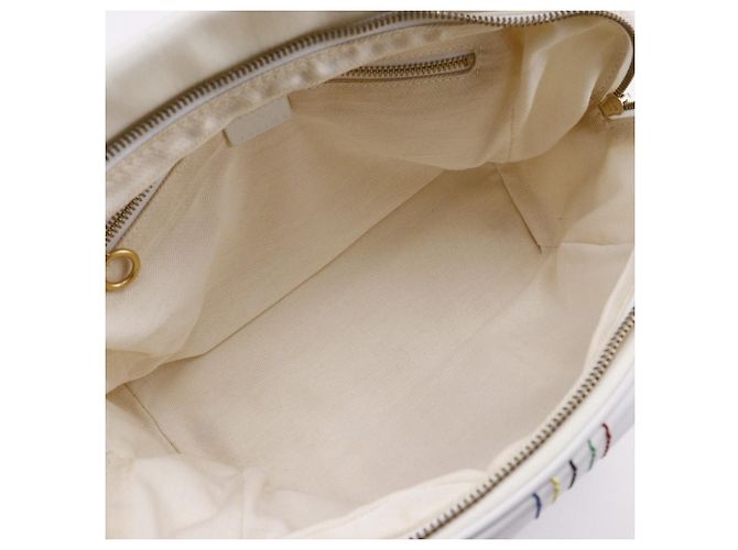 Céline Borsa a mano Celine Mini Boston in nylon, tela e pelle Bianco - vista 9