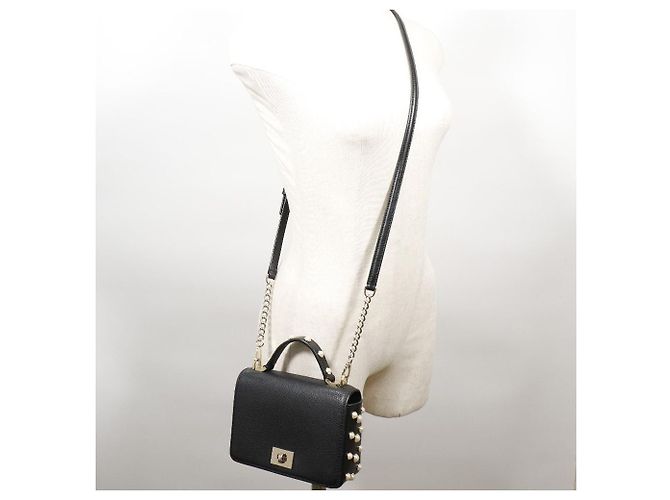 Borsa a spalla 2WAY in pelle con perle finte Kate Spade Nero - vista 10