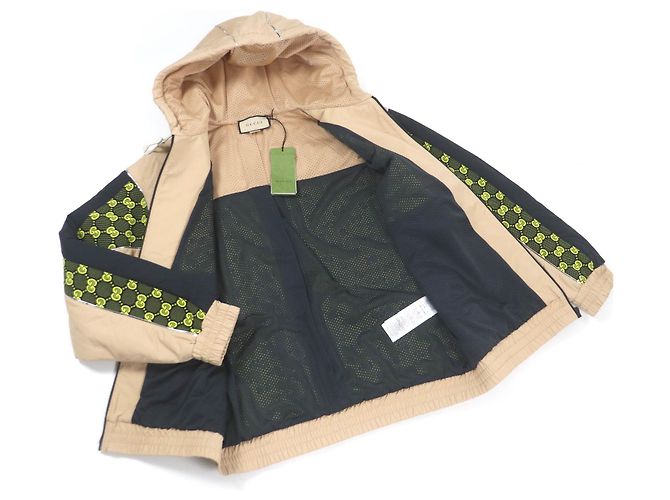 Gucci Nylon GG Zip Hoodie Jacke Beige M - Ansicht 3