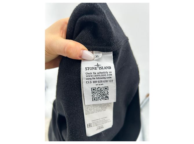 STONE ISLAND Malhas e moletons T.Internacional XL Algodão Preto - vista 4