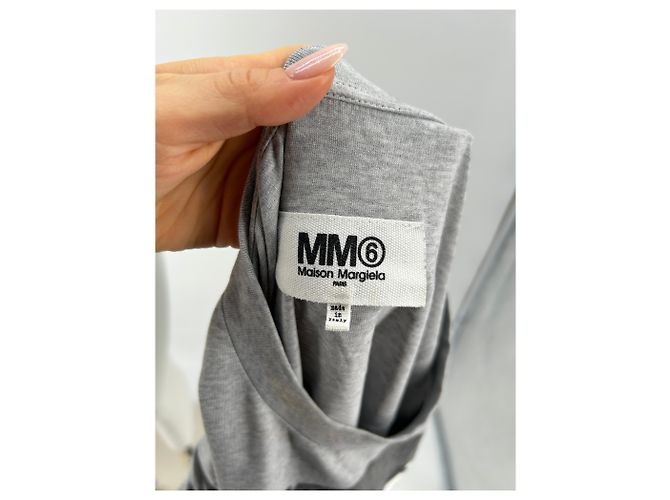 MM6 Tops T.International S Algodón Gris - vista 6