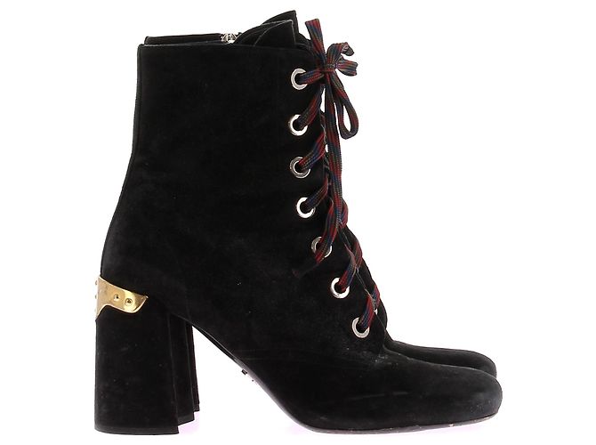 PRADA Stivaletti T.EU 39 Camoscio Nero - vista 2