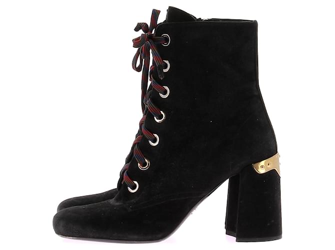 PRADA Stivaletti T.EU 39 Camoscio Nero - vista 3