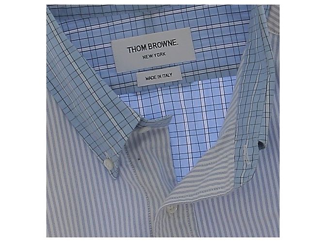 THOM BROWNE Camicie T.International M Cotone Blu - vista 5