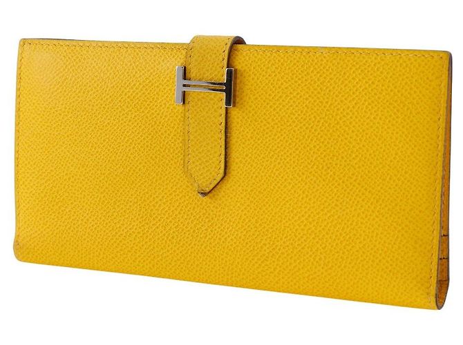 Hermès Portafoglio Lungo Bearn Epsom Giallo Hermes - vista 2