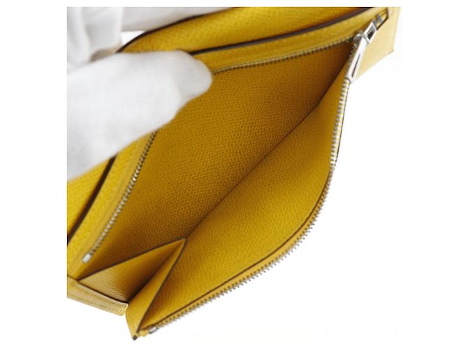 Hermès Portafoglio Lungo Bearn Epsom Giallo Hermes - vista 8