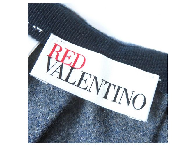 Autre Marque Mini bag in lana e nylon RED VALENTINO con pelle Blu navy - vista 7