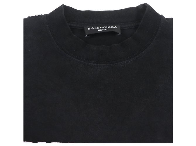 Camiseta de algodão estampada xadrez desgastada Balenciaga L - vista 2