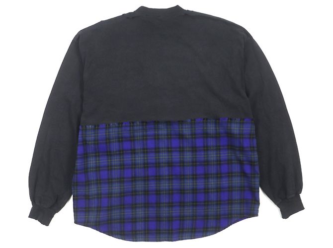 Camiseta de algodão estampada xadrez desgastada Balenciaga L - vista 3